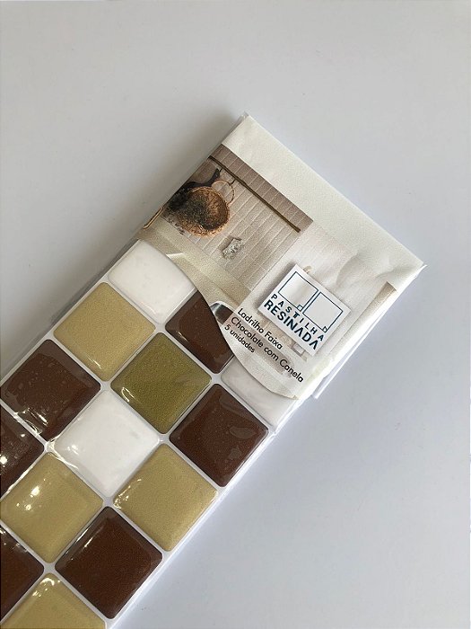KIT Pastilha Adesiva Resinada Ladrilho Faixa CHOCOLATE COM CANELA - 5 faixas