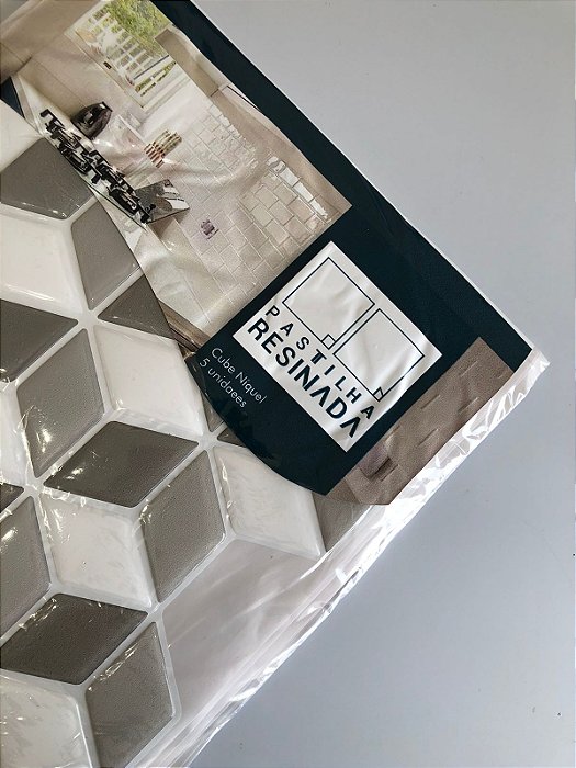 KIT Pastilha Adesiva Resinada CUBE NÍQUEL - 5 placas