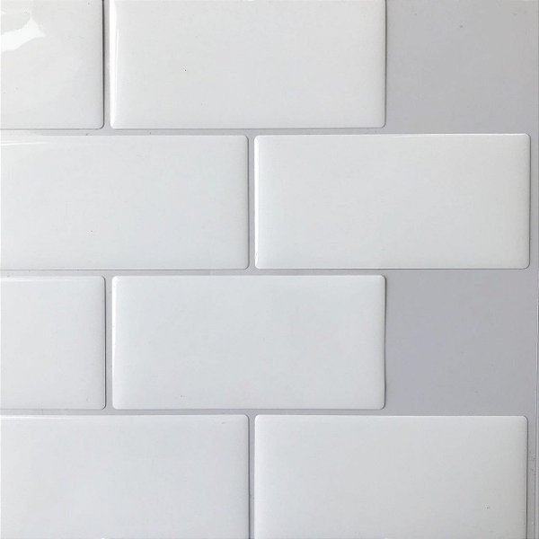 Kit com 50 Placas - Pastilha Resinada Metrô White