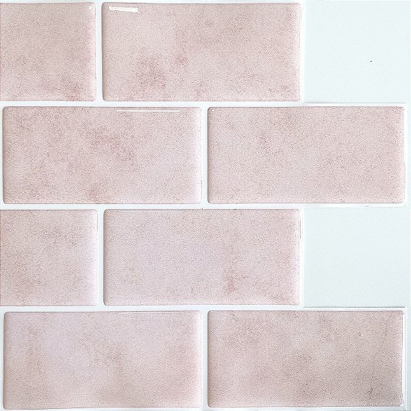 KIT - Azulejo Metrô Pink Concrete - KIT 10 Placas