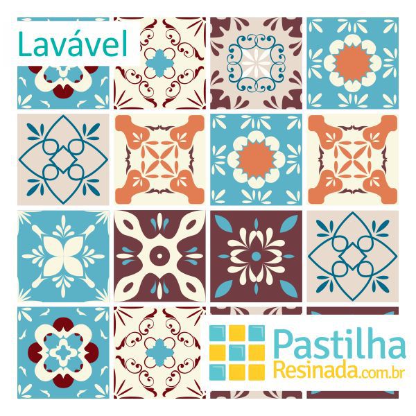 Azulejo Adesivo Fazendinha Kit 18 peças - 15 X 15 CM