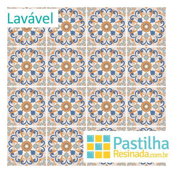 Azulejo Adesivo Flor do Sertão Kit 18 peças - 15 X 15 CM