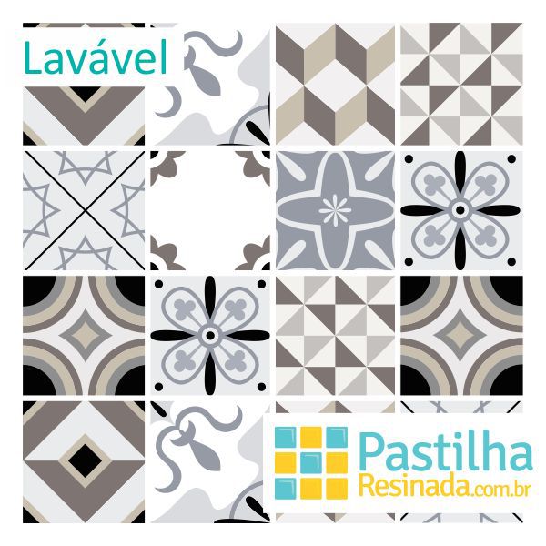 Azulejo Adesivo Industrial Português Kit 18 peças - 20 X 20 CM