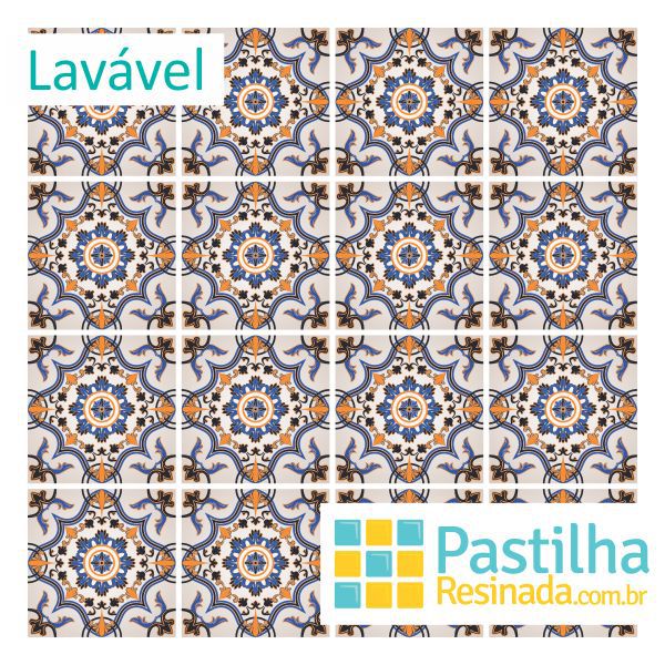 Azulejo Adesivo Jardim de Coimbra Kit 18 peças - 20 X 20 CM