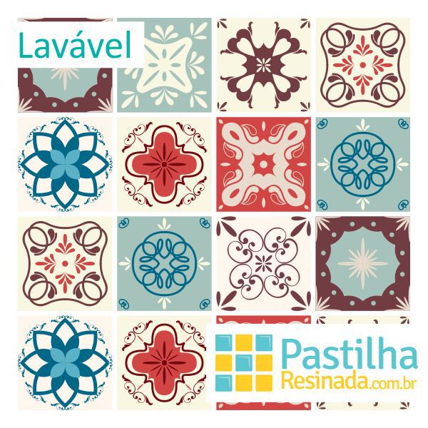 Azulejo Adesivo Vintage Porto Kit 18 peças - 10 X 10 CM