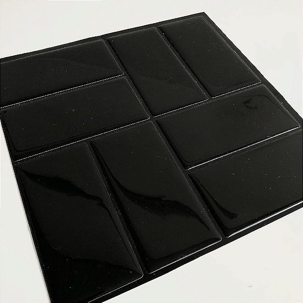 Azulejo Metrô Concept Black - Rejunte Preto - 1 Placa