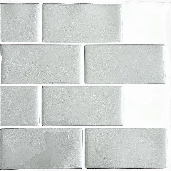 Azulejo Metrô Gray - Rejunte Branco - 1 Placa