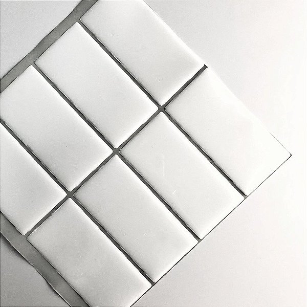 Azulejo Metrô Linea White - Rejunte Cinza Escuro - 1 Placa
