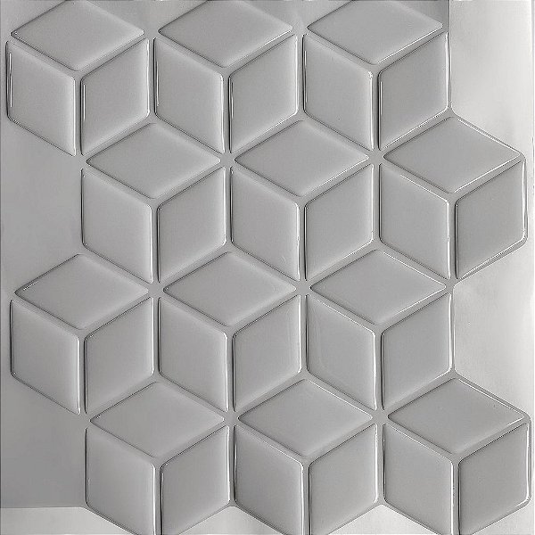 Pastilha Adesiva Resinada Cube Gray - Rejunte Cinza Médio - 1 Placa