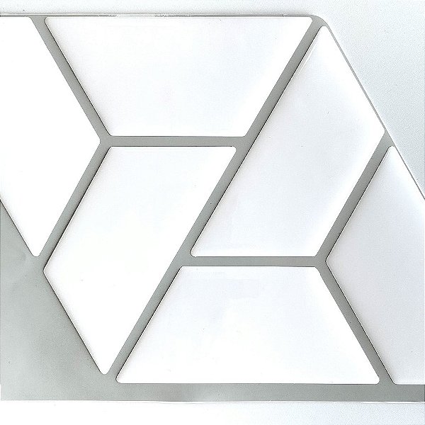 Pastilha Adesiva Resinada Delta White - Rejunte Cinza Médio - 1 Placa