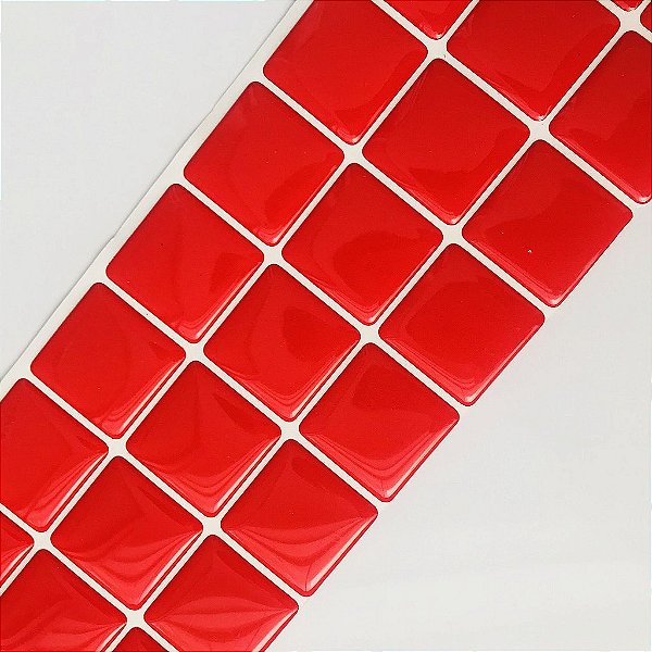 Pastilha Adesiva Resinada Ladrilho Faixa Vermelho Amor - Rejunte Branco - 1 Faixa