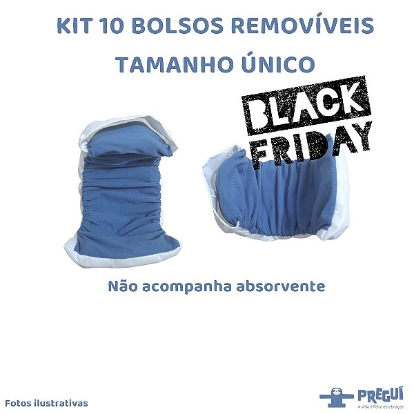 Kit 10 Bolsos Removíveis Tam U