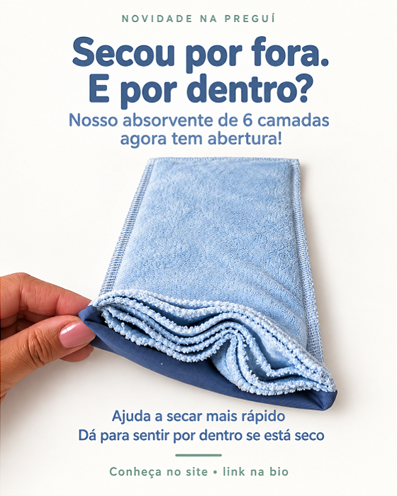 Absorvente Faixa Bem Estar Azul -  6 Camadas - NOVO MODELO