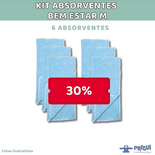 Kit 6 Absorventes Bem Estar Azul -  M