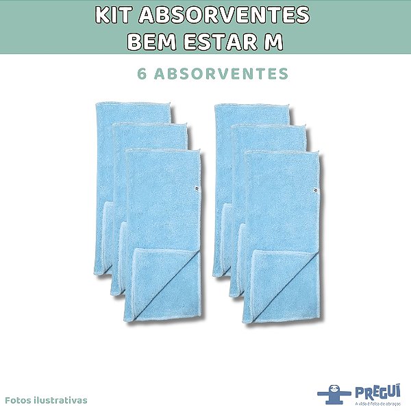 Kit 6 Absorventes Bem Estar Azul -  M