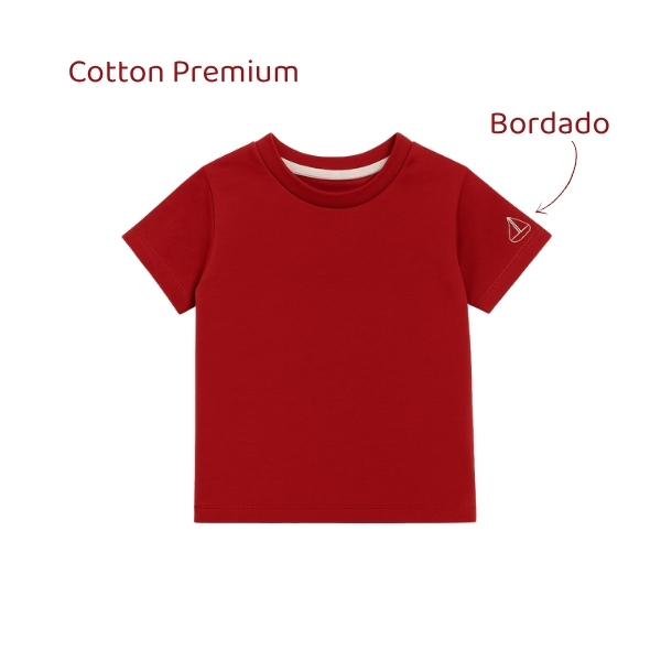Camiseta Bordada Barco - Vermelho