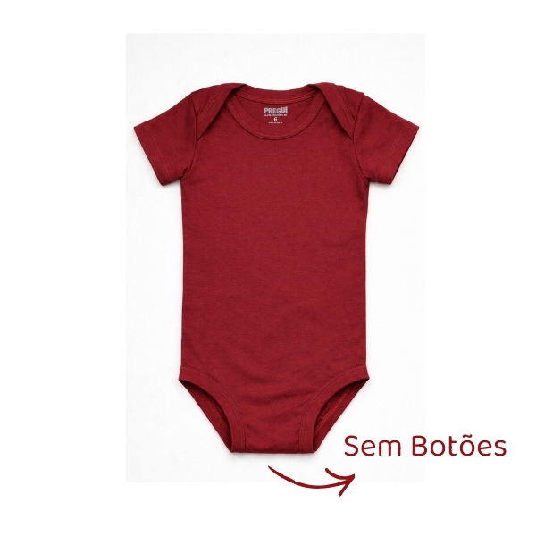 Body Sem Botões com Abertura Traseira Manga Curta - Marsala