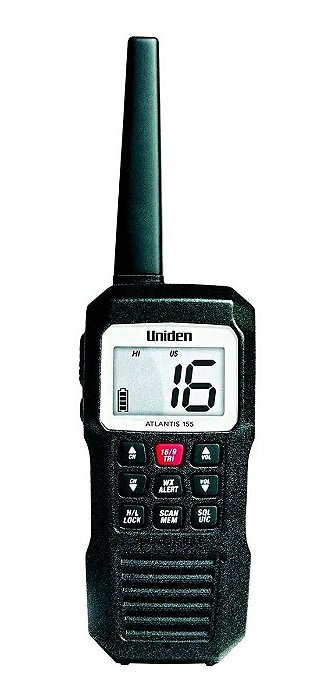 Rádio Portátil Vhf Náutico Uniden Atlantis 155 Flutuante 3w | Produtos Náuticos