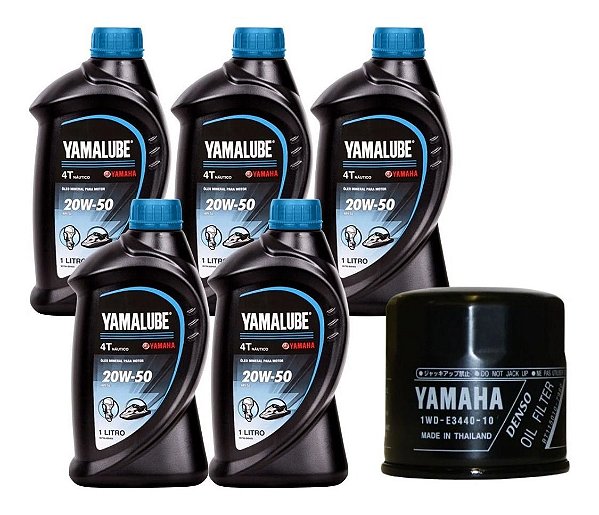 Óleo 4 Tempos Yamalube - 5 L + Filtro Original Yamaha Jet Vx | Produtos Náuticos