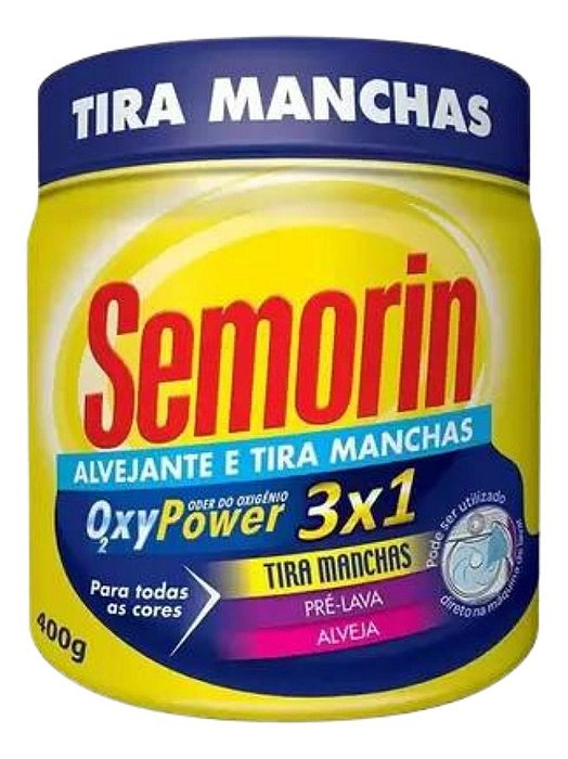 Semorin Alvejante Tira Manchas Em Pó 400g Oxy Power | Produtos Náuticos