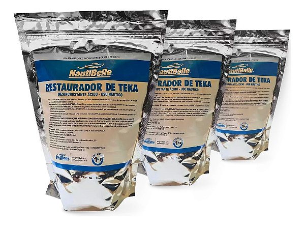 Restaurador De Teka Sal Azedo 3 Pacotes Nautibelle - 1 Kg | Produtos Náuticos