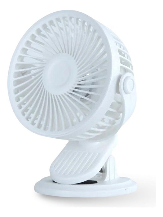 Mini Ventilador Fan Recarregável Usb Branco Com Clip Nautika