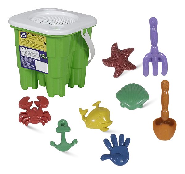 Kit Baldinho De Praia Castelinho Bel 10 Peças