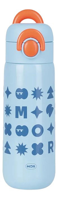 Garrafa Térmica Infantil Kids Inox Com Canudo Mor