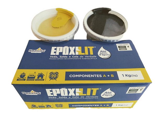 Massa Epóxi Subáquatica 180g Cor Final Verde Mes-500 | Produtos Náuticos