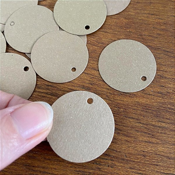 200 Tags Redondas Kraft 3 cm