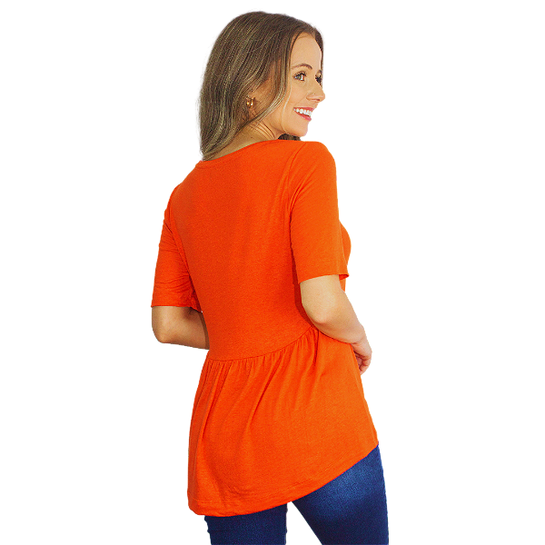 Blusa Cristina Babado Costas Laranja