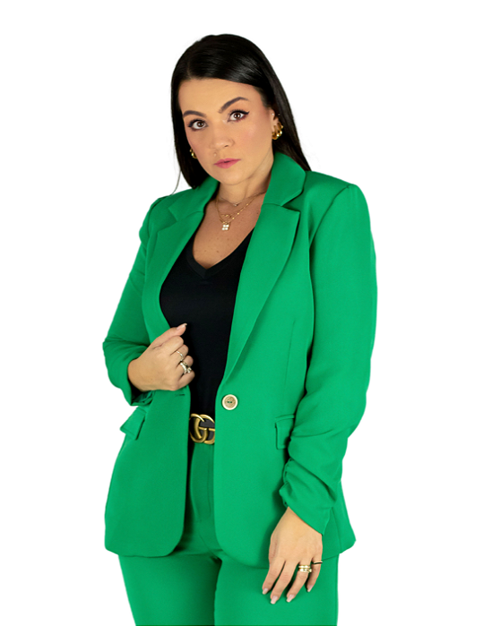 Blazer Feminino de Alfaiataria Sara Verde Carvalho