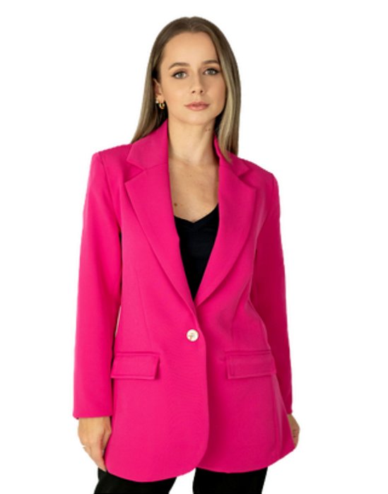 Blazer Feminino de Alfaiataria Sara Rosa Amaranto