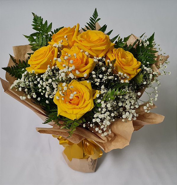Buquê 6 rosas Amarelas