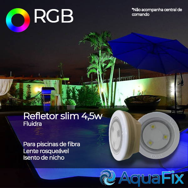 Refletor LED RGB 4,5w para Piscinas de Fibra FLUIDRA
