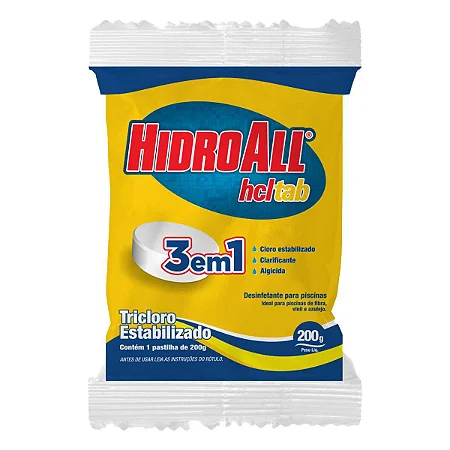 Pastilha de Cloro HCL 3 EM 1 TAB 200G