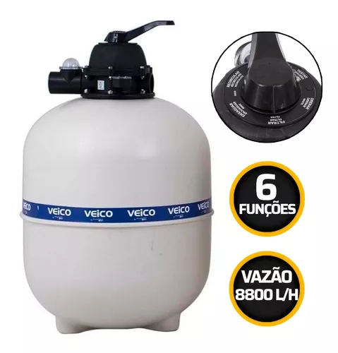 Filtro Veico para Piscina até 70.000 Litros V-50 c/ Válvula de Comando FLUIDRA