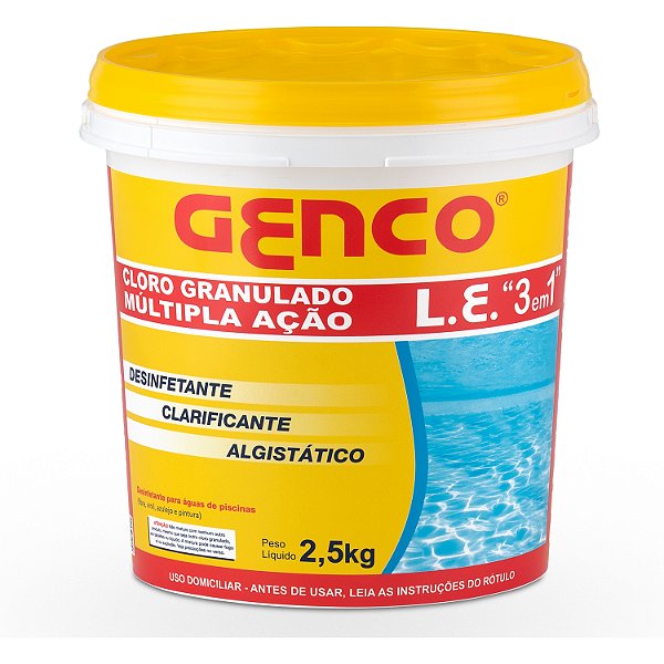 GENCO® L.E. Cloro Granulado Múltipla Ação 3 em 1 2,5kg