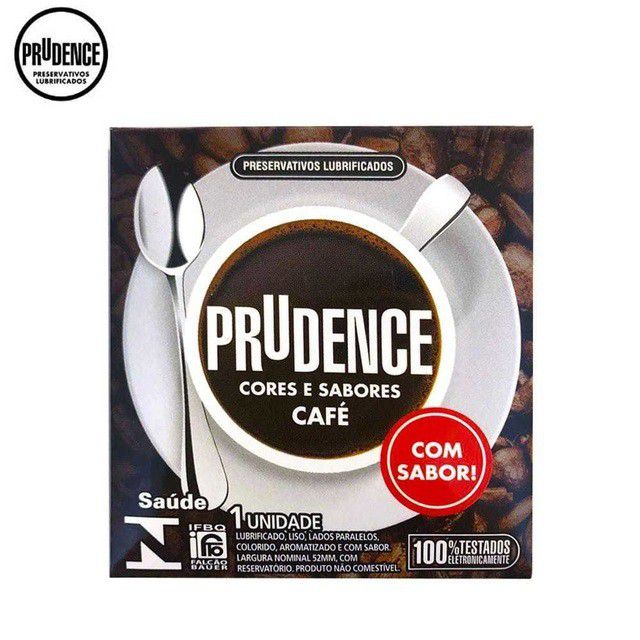 Preservativos Lubrificados Prudence Cores e Sabores - Café C/1 unid