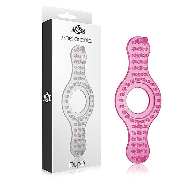 Anel Oriental Duplo em silicone - Rosa