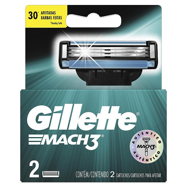 Carga Para Aparelho de Barbear Gillette Mach3 2 unidades