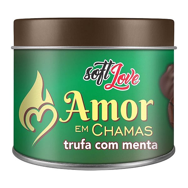 Vela Beijável Hot Linha Amor Em Chamas 50g - Trufa de Chocolate com Menta