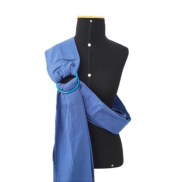 Sling Unissex 100% Algodão Argola Liso Azul Marinho com Argola Azul Gesta Slings