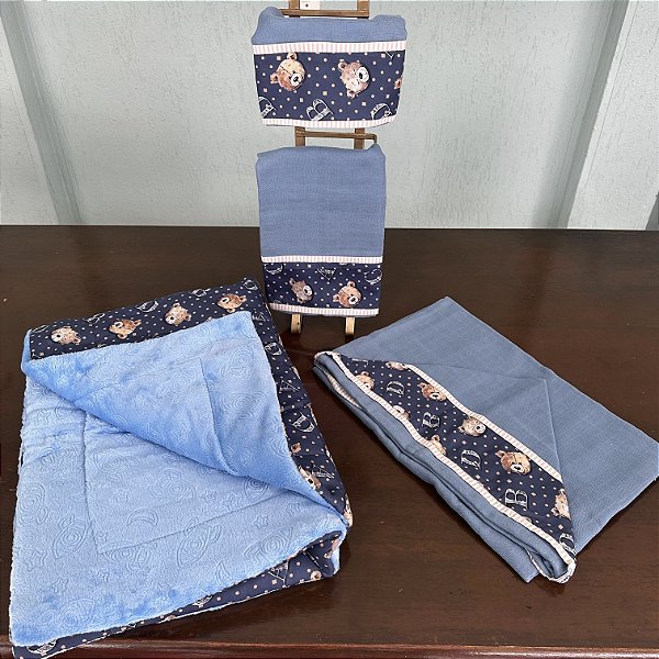 Kit de Enxoval Urso Azul Gesta Slings