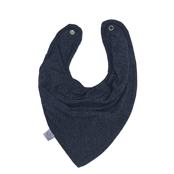 Babador Infantil 100% Algodão com Plástico Bandana Preto Mescla Gesta Slings