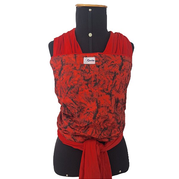 Sling Unissex 100% Algodão Wrap Vermelho com Estampa Gesta Slings