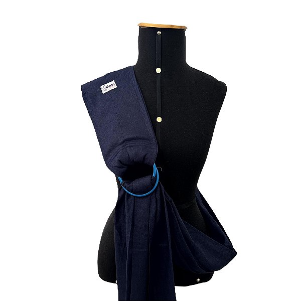 Sling Unissex 100% Algodão Argola Liso Azul Marinho com Argola Azul Royal Gesta Slings
