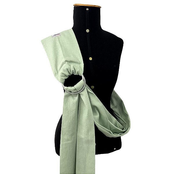 Sling Unissex 100% Algodão Argola Liso Verde Claro com Prata Gesta Slings