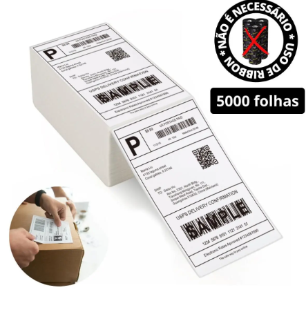 Etiqueta Termica Adesiva 100x150 10x15 Resma C/ 5.000 Etiq.
