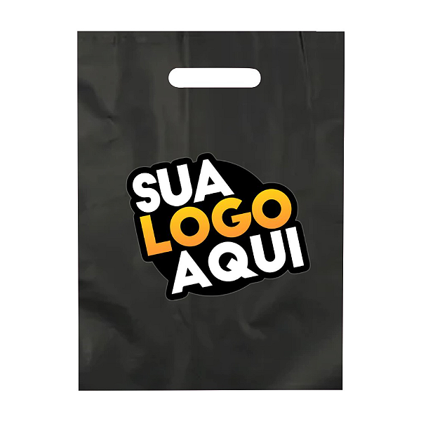 Sacola Boca De Palhaço Personalizada 16x22 - Preta